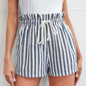 striped paper bag shorts
